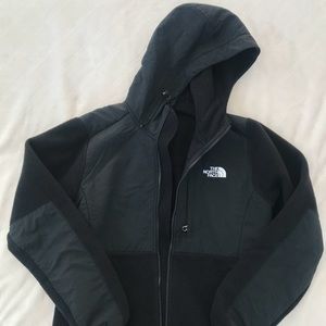 North Face Black Fleece Hooded Denali Jacket